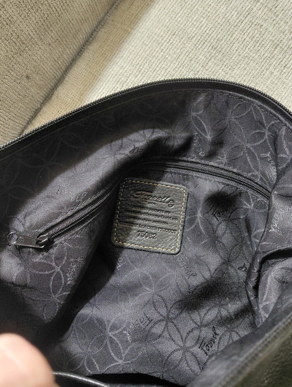 Fossil Black Leather Messenger Crossbody Shoulder Bag - Picture 8 of 13